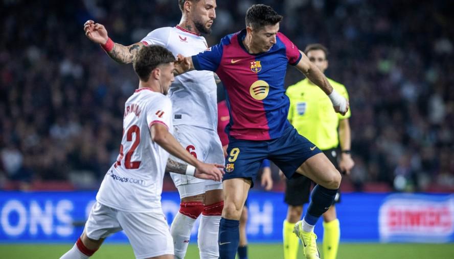 塞维利亚客场战平梅西炮轰的巴萨